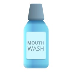 Mouthwash bottle icon. Cartoon of mouthwash bottle vector icon for web design isolated on white background