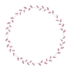 手書きイラストのフラワーリース