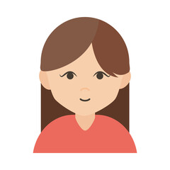 woman cartoon character portrait brunette female flat icon