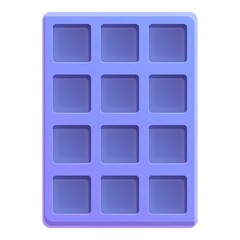 Empty ice cube tray icon. Cartoon of empty ice cube tray vector icon for web design isolated on white background