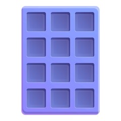 Rubber ice cube tray icon. Cartoon of rubber ice cube tray vector icon for web design isolated on white background