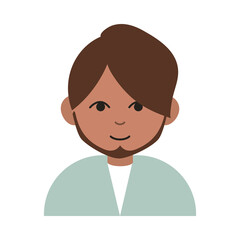 hindu man with beard portrait cartoon flat icon