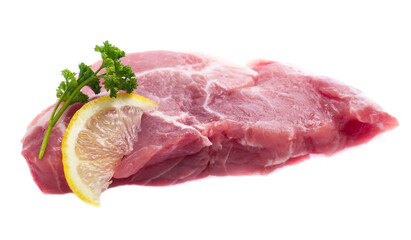 Fresh raw beef steak isolated on white background