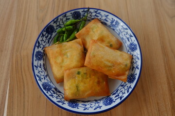 Martabak, Indonesian food street, served on a plate