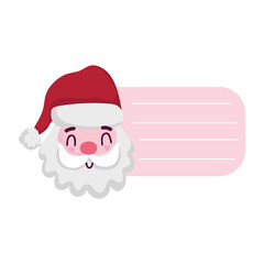 merry christmas, greeting card santa claus cartoon isolated design