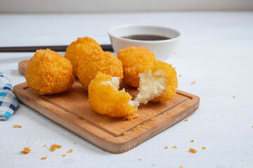 Yellow delicious fried ball cheese