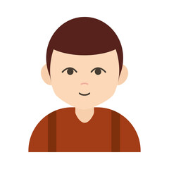 young boy cartoon character flat icon