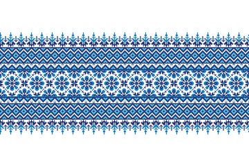 Vector illustration of Ukrainian folk seamless pattern ornament. Ethnic ornament. Border element. Traditional Ukrainian, Belarusian folk art knitted embroidery pattern - Vyshyvanka.