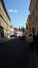 town in the evening
