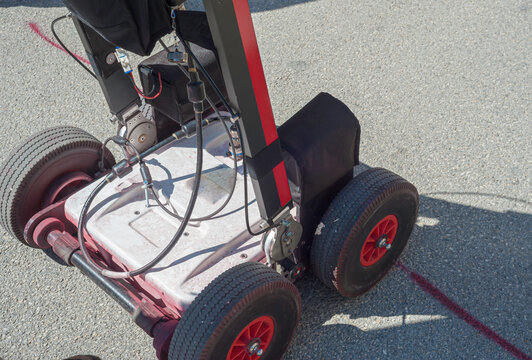 The GPR is a noninvasive method used in geophysics. It is based on the analysis of electromagnetic waves transmitted into the ground reflections.