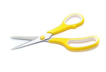 yellow scissors isolated on White Background