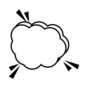 talk bubble cloud pop art comic style, line icon