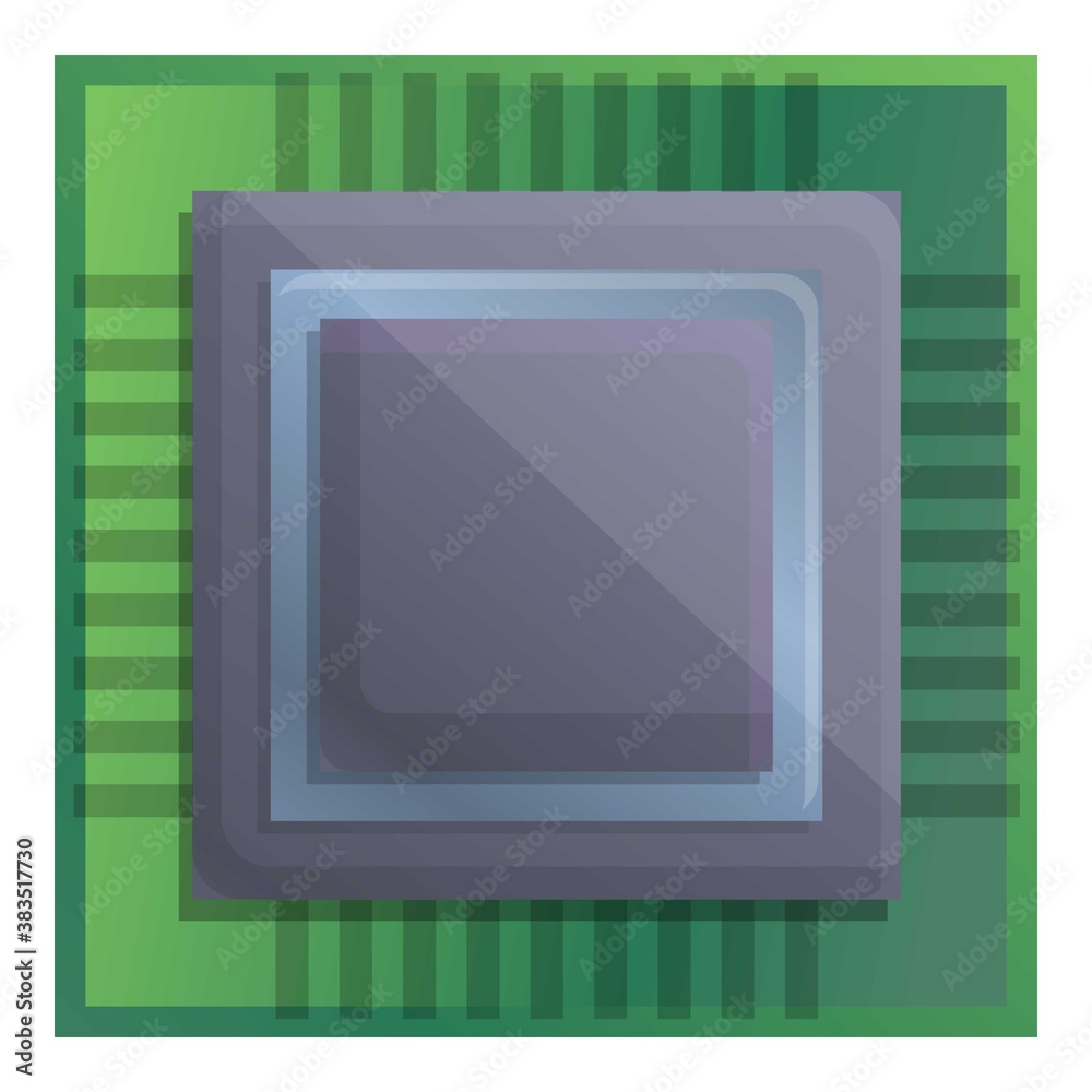 Poster processor icon. cartoon of processor vector icon for web design isolated on white background