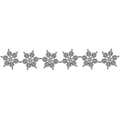 Print Hand-drawing silhouette christmas snowflake. Element for design.