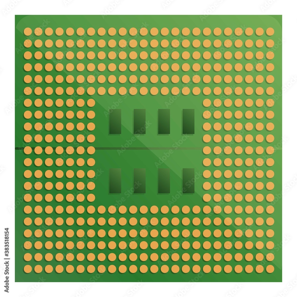 Poster gpu processor icon. cartoon of gpu processor vector icon for web design isolated on white background