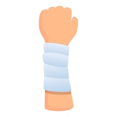 Hand bandage icon. Cartoon of hand bandage vector icon for web design isolated on white background