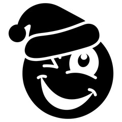 Santa Wink Emoji 