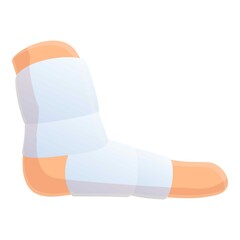 Foot medical bandage icon. Cartoon of foot medical bandage vector icon for web design isolated on white background
