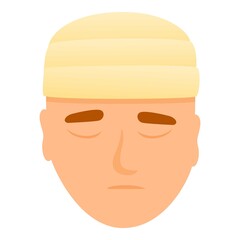 Textile head bandage icon. Cartoon of textile head bandage vector icon for web design isolated on white background
