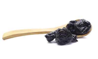 Dry prunes set isolated on white background