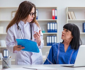 Senior patient visiting doctor for regular check-up
