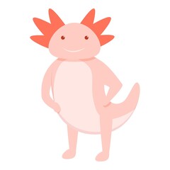 Fototapeta na wymiar Axolotl smiling icon. Cartoon of axolotl smiling vector icon for web design isolated on white background