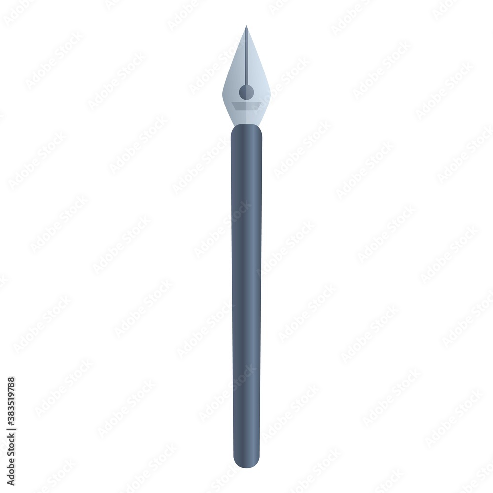 Poster pointed nib icon. cartoon of pointed nib vector icon for web design isolated on white background