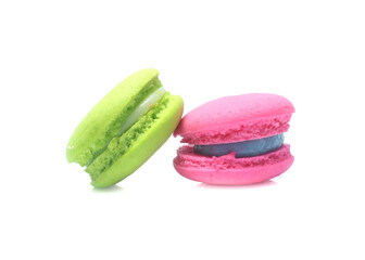 Colorful  macaron isolated on white background