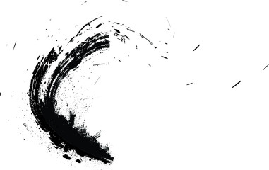 Texture Background. Circle Brush Stroke . Grunge Shape . 