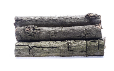 Fototapeta premium Pine logs on white background
