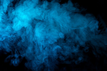 Obraz premium Blue smoke on black background