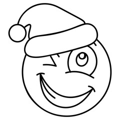 Santa Wink Emoji 