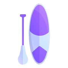 Board sup surfing icon. Cartoon of board sup surfing vector icon for web design isolated on white background