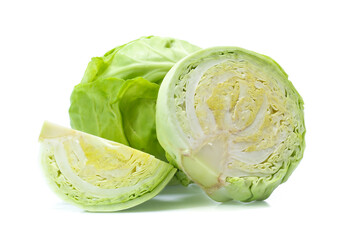 Fototapeta premium green cabbage on white background