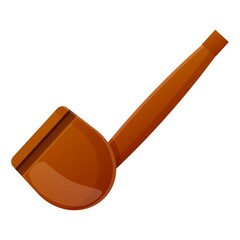Made wood smoking pipe icon. Cartoon of made wood smoking pipe vector icon for web design isolated on white background