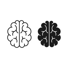 Brain line symbol, mind icon set on a white background, Vector isolated illustration