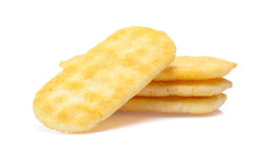 Rice cracker on white background