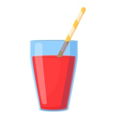 Summer party red drink icon. Cartoon of summer party red drink vector icon for web design isolated on white background