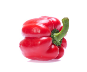 Red sweet pepper isolated on a white background