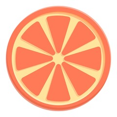 Summer party cutted grapefruit icon. Cartoon of summer party cutted grapefruit vector icon for web design isolated on white background