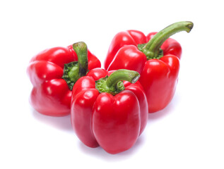 Red sweet pepper isolated on a white background