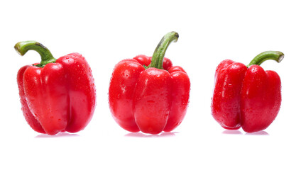 Red sweet pepper isolated on a white background