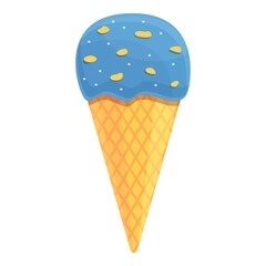 Summer party ice cream cone icon. Cartoon of summer party ice cream cone vector icon for web design isolated on white background