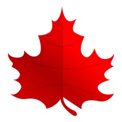 Autumn party red maple leaf icon. Cartoon of autumn party red maple leaf vector icon for web design isolated on white background