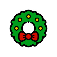 cartoon christmas wreath