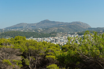 Sicht von der Fortezza (Rethymnon) Richtung Vrissinas, Kreta, Griechenland