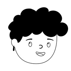 woman face cartoon isolated design white background