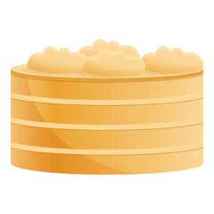 Candy white cream cake icon. Cartoon of candy white cream cake vector icon for web design isolated on white background