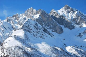 snow covered mountains