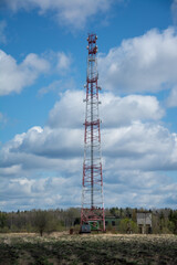 Cellular Telecommunication base station in the field.